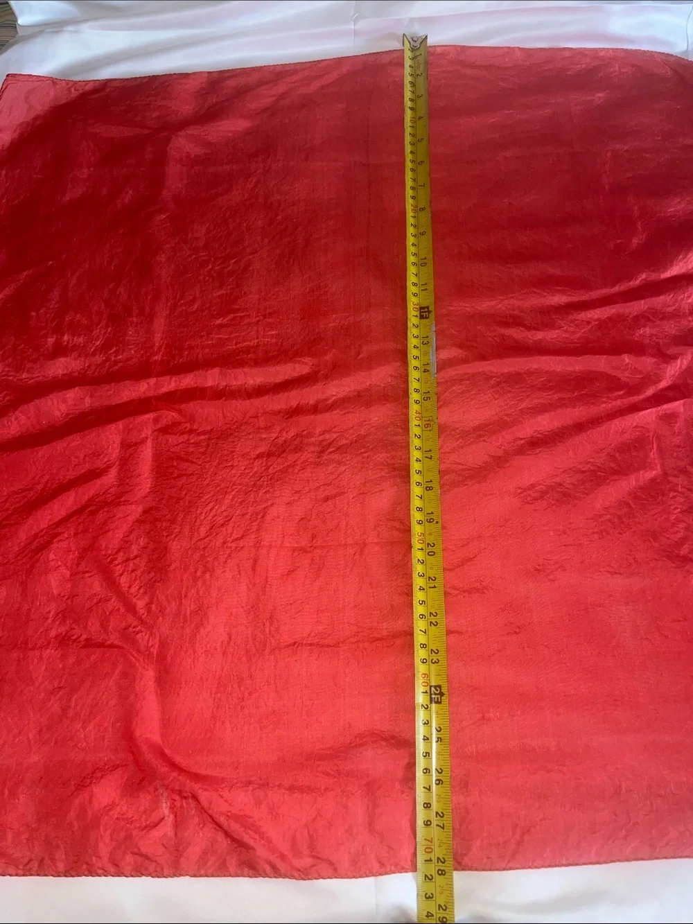 Tomato Red Lightweight Handrolled Hams Silk Scarf - Sheer Accent Piece‎